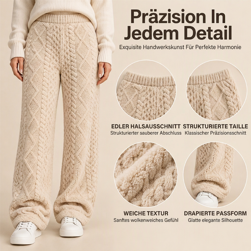 📢🎉50%Rabatt!!!🛍️✨Damen Plüsch strukturierte weitbeinige Loungehose
