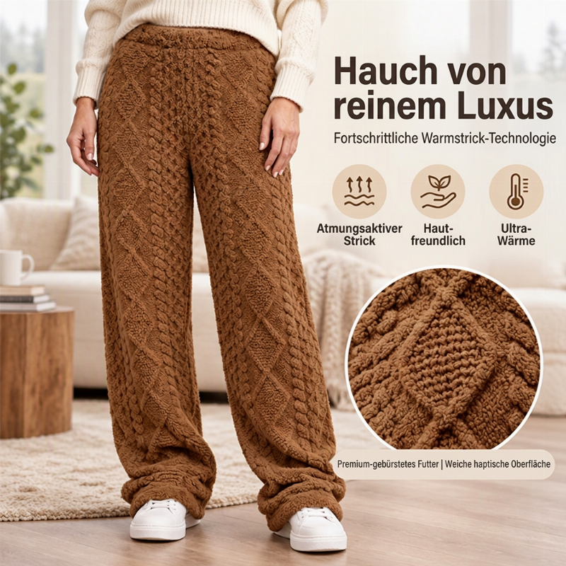 📢🎉50%Rabatt!!!🛍️✨Damen Plüsch strukturierte weitbeinige Loungehose