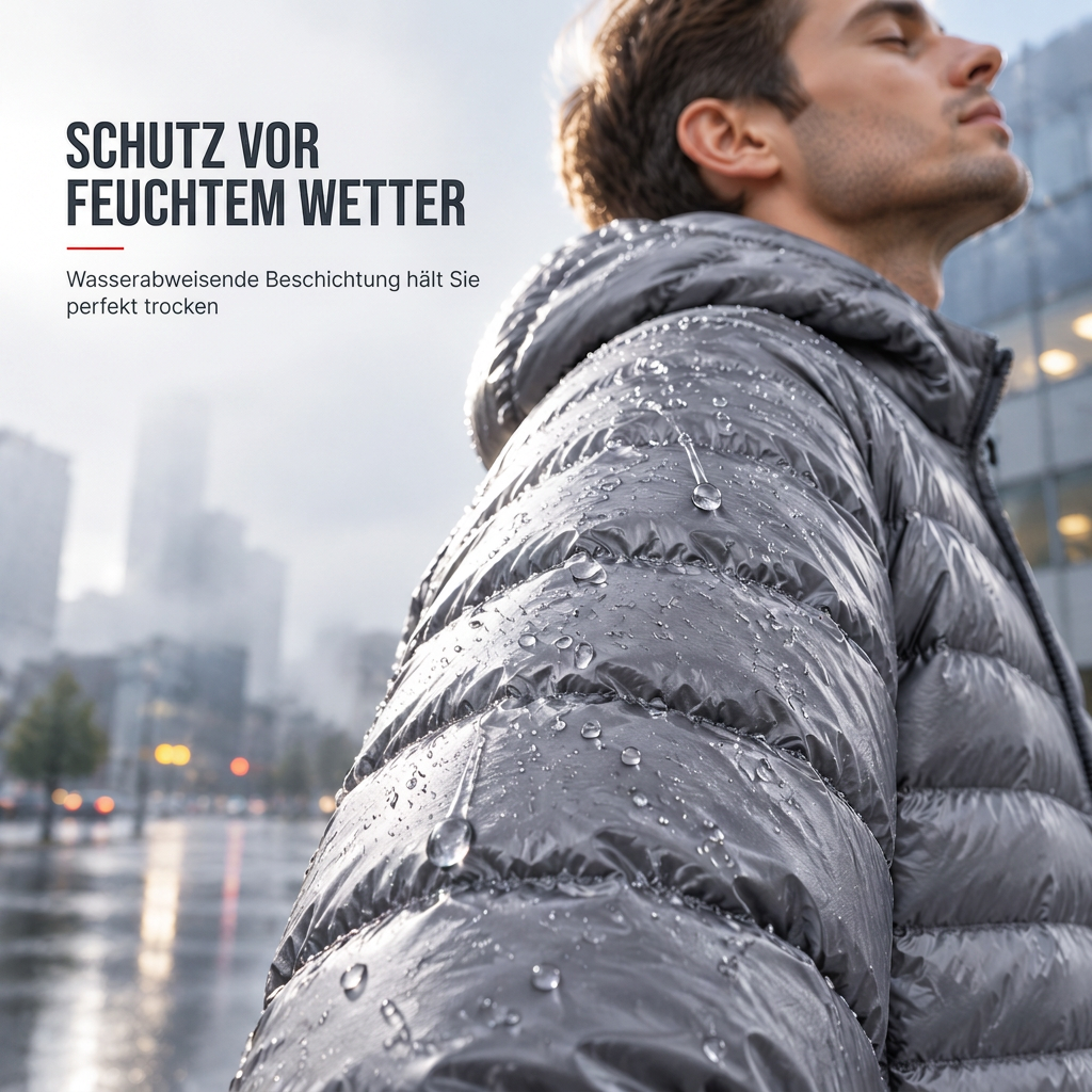 💥Jetzt im Trend!💥 Leichte, gesteppte Herren-Kurzmantel mit Kapuze aus Baumwolle, einfarbig, für Herbst und Winter