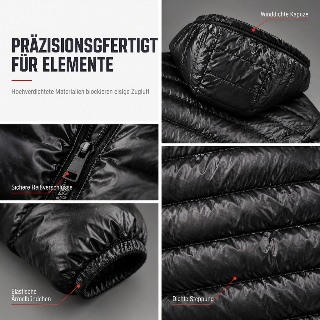 💥Jetzt im Trend!💥 Leichte, gesteppte Herren-Kurzmantel mit Kapuze aus Baumwolle, einfarbig, für Herbst und Winter