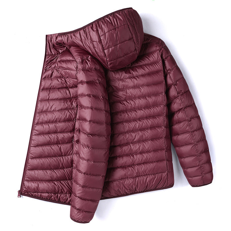 💥Jetzt im Trend!💥 Leichte, gesteppte Herren-Kurzmantel mit Kapuze aus Baumwolle, einfarbig, für Herbst und Winter