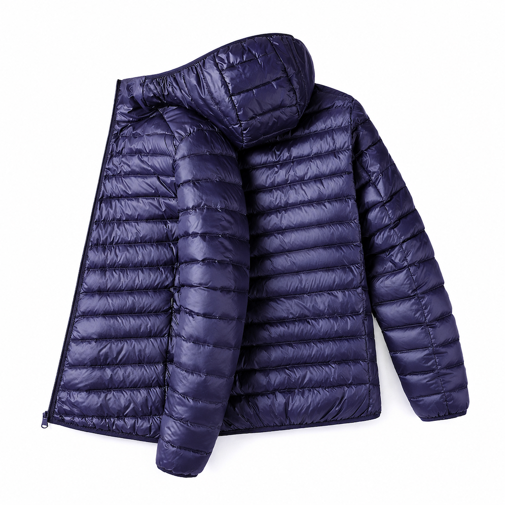 💥Jetzt im Trend!💥 Leichte, gesteppte Herren-Kurzmantel mit Kapuze aus Baumwolle, einfarbig, für Herbst und Winter