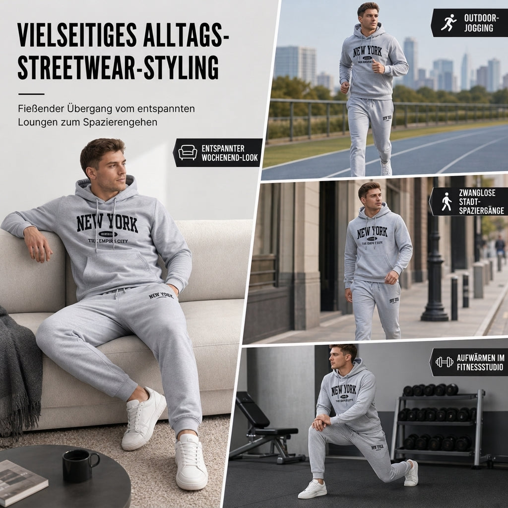 🌟Nr. 1 in der Kategorie!🌟 Herren-Graphic-Hoodie-und-Sweatpants-Set