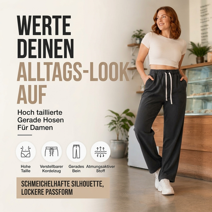 Wärmegefütterte geradbeinige Denim-Jeans für Damen