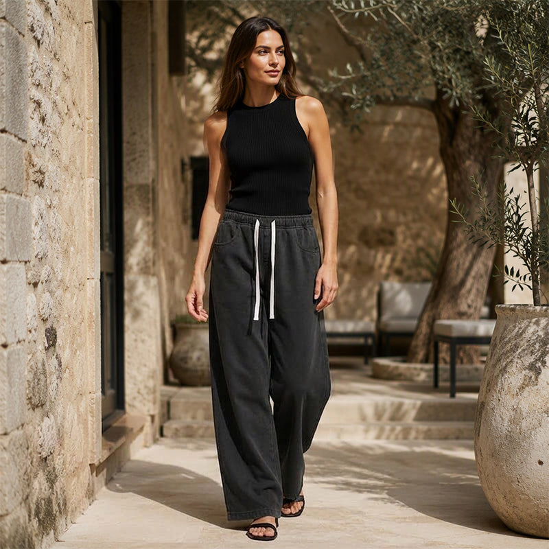 Wärmegefütterte geradbeinige Denim-Jeans für Damen