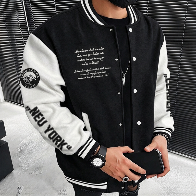 📢🎉50%Rabatt!!!🛍️✨ Freizeit-Baseballjacke für Herren mit Farbblock-Design