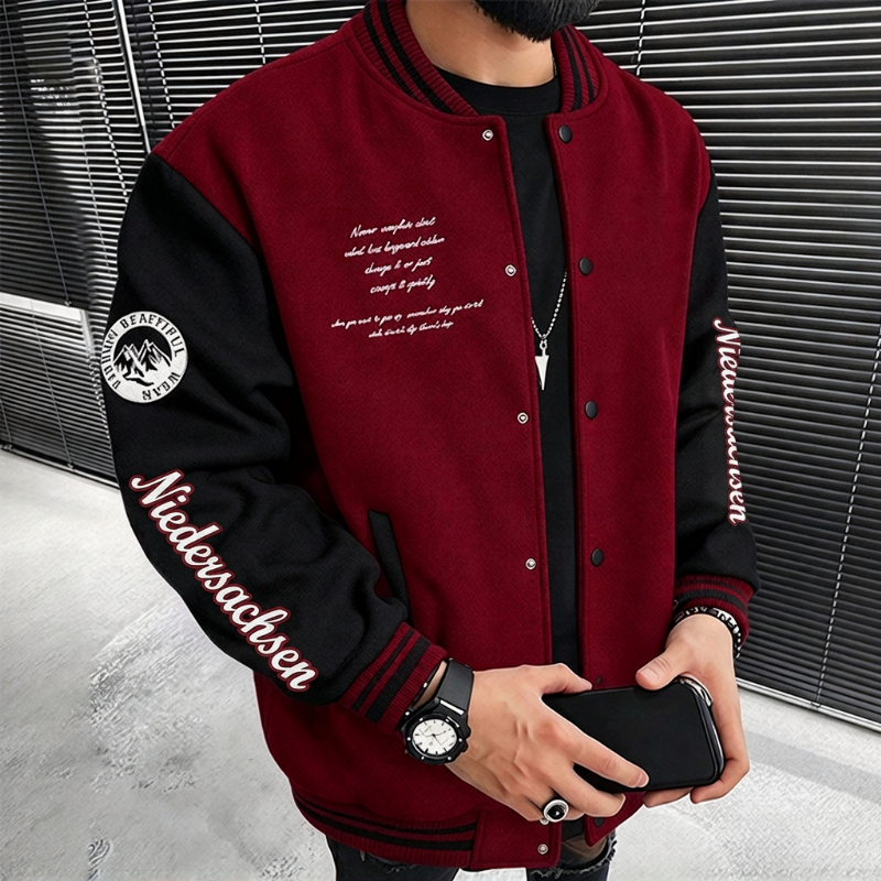 📢🎉50%Rabatt!!!🛍️✨ Freizeit-Baseballjacke für Herren mit Farbblock-Design