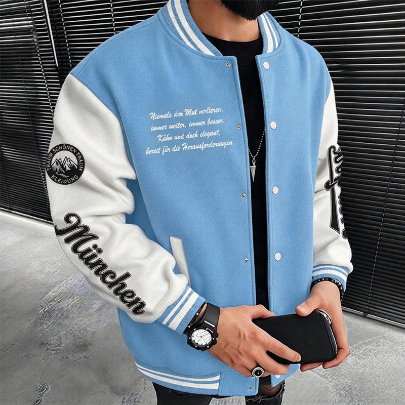 📢🎉50%Rabatt!!!🛍️✨ Freizeit-Baseballjacke für Herren mit Farbblock-Design