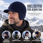 Herren Winter Strickmütze mit Schirm und Ohrenklappen