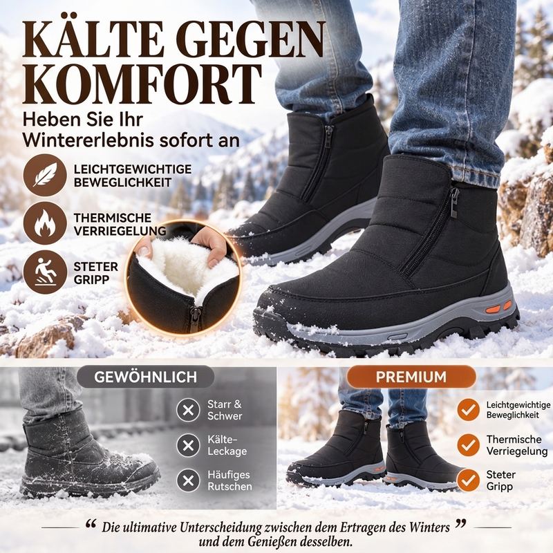 👍🥾Bequem & leicht, Alltag – Herren warme wasserdichte Schneestiefel