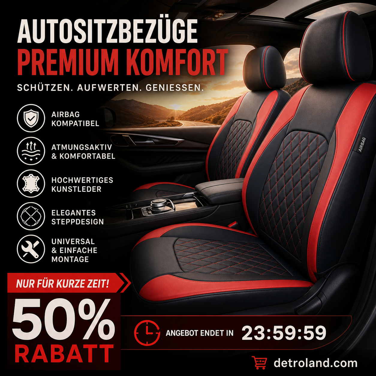 🚗✨ 50% RABATT! 9-teiliges Leder-Autositzbezug-Set – Universelle Passform, Atmungsaktiv & Leicht zu Reinigen für perfekten Innenraum 🛋️