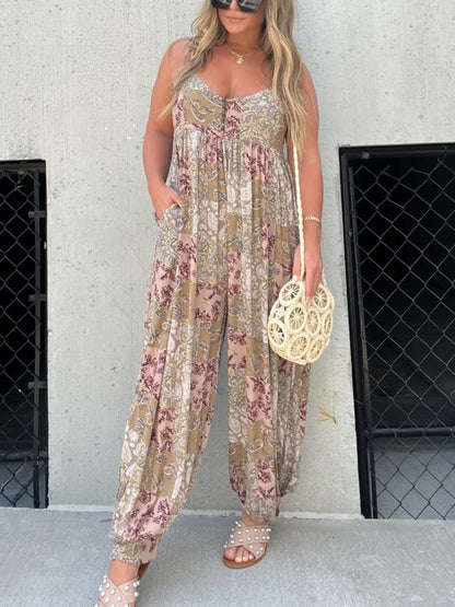 2023 Hot Sale Print Lose Jumpsuit