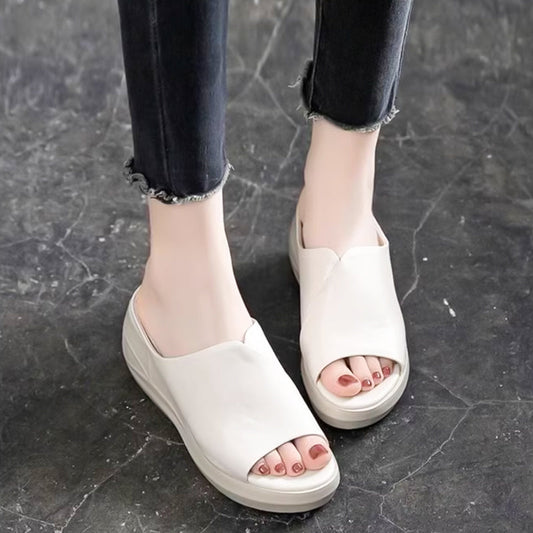 Lässige Peep-Toe-Sandalen für Damen mit offenem Zehenbereich